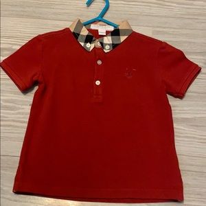 Red Burberry Polo Shirt